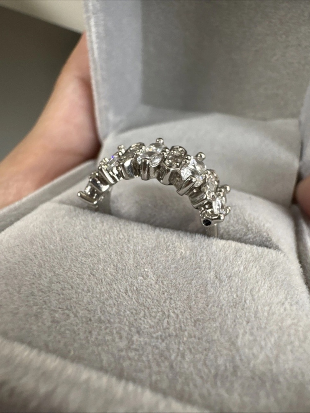 Marilyn Monroe™ Collection Baguette and Round Stone Band Size 5 Ring - Picture 7 of 11